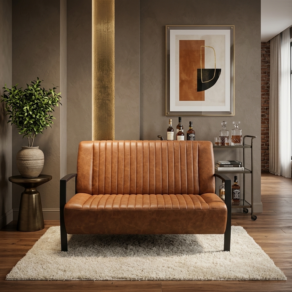 Foto produk Eden Kursi Berlengan 2 Seater - Cokelat