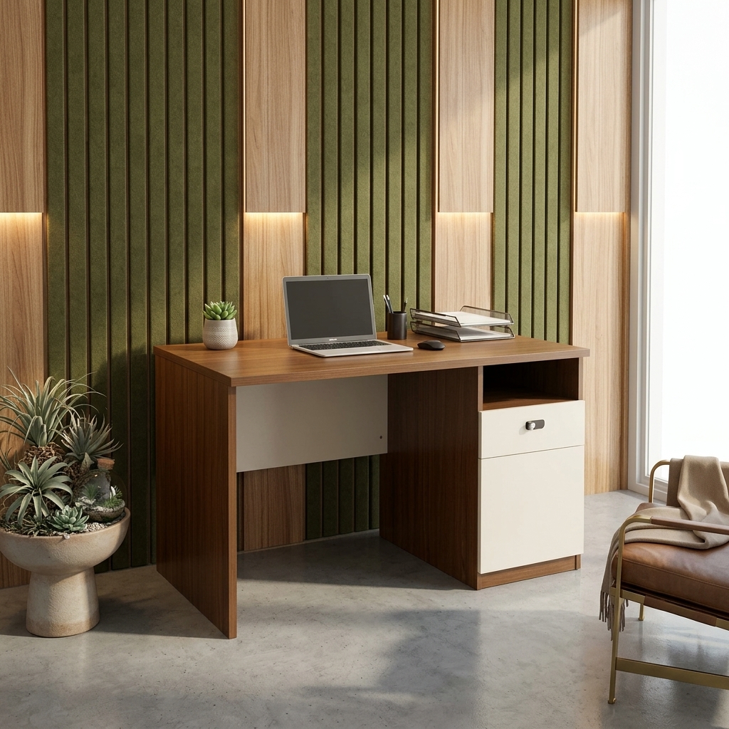 Foto produk Monte Meja Kantor 120x60x75 cm Cokelat Teak