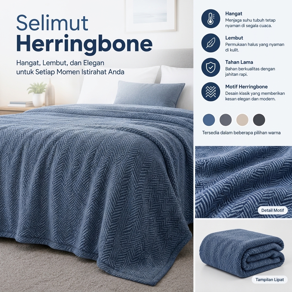 Foto produk Selimut Herringbone