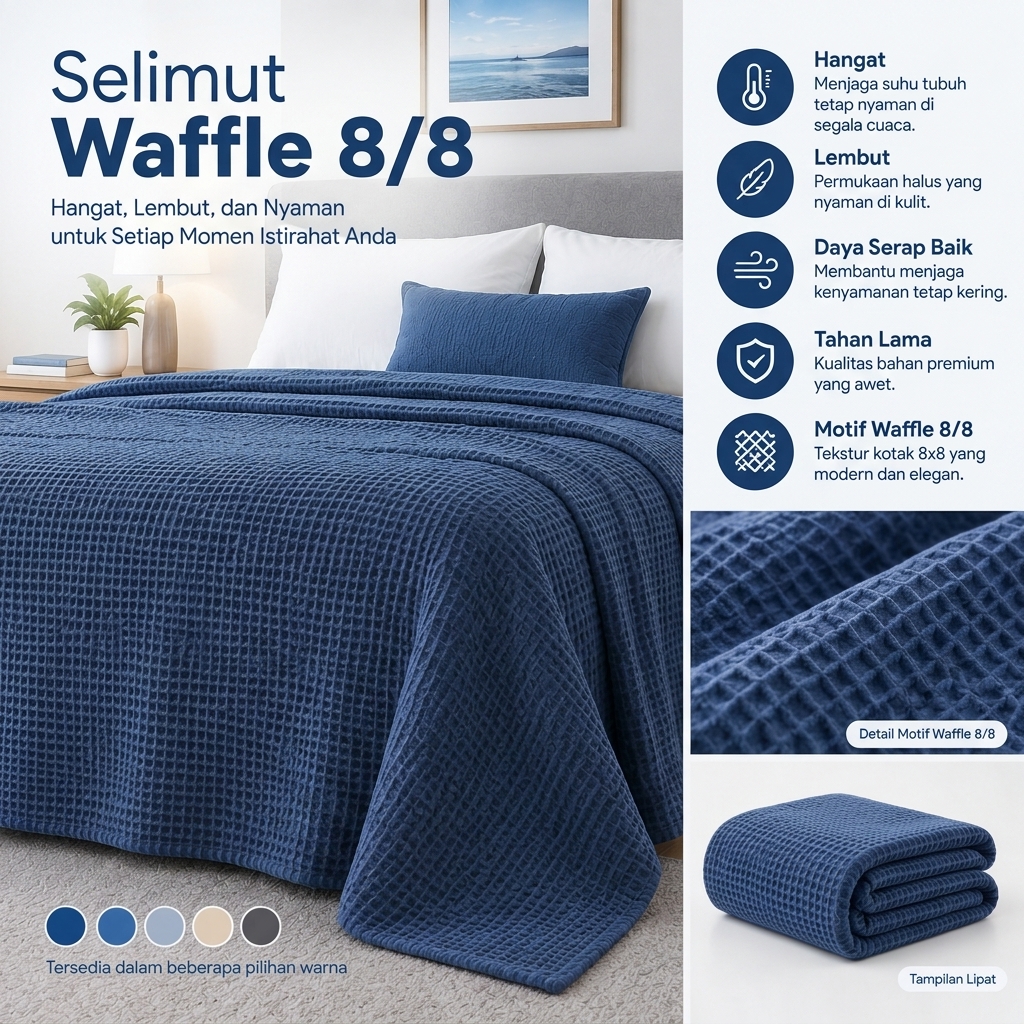 Foto produk Selimut Waffle 8/8