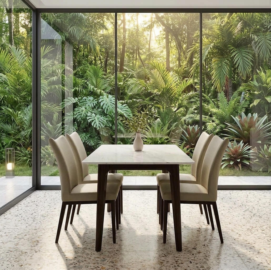 Foto produk Set Meja Makan 4 Kursi Walnut